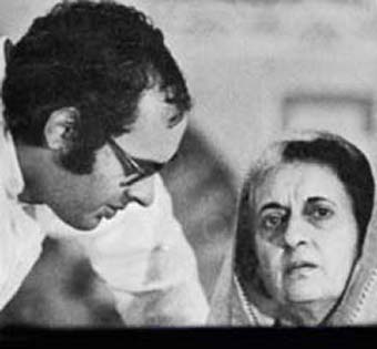 Indira with Sanjiv...I mean...Sanjay. Gandhi.