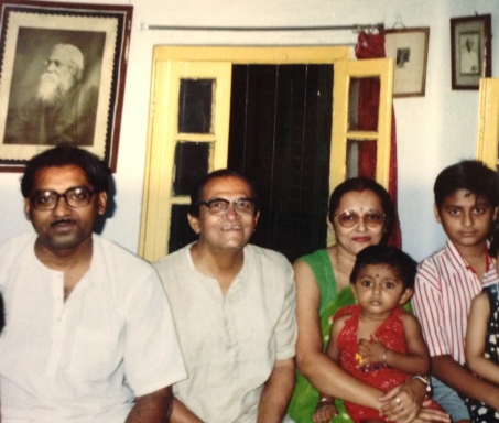 Subroto, with my father (then 70), and his wife and two sons. 